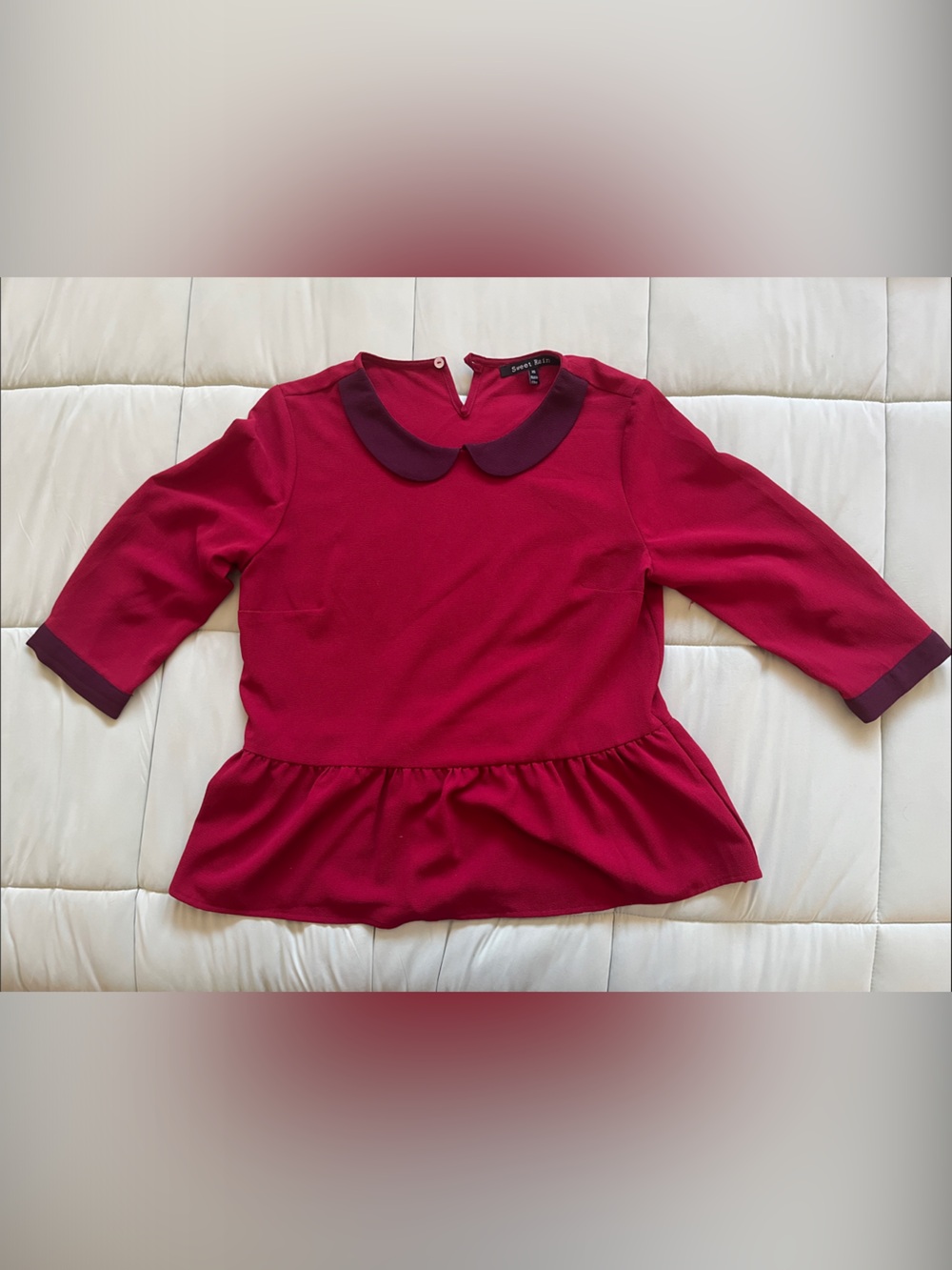 Red Blouse with Peter Pan Collar